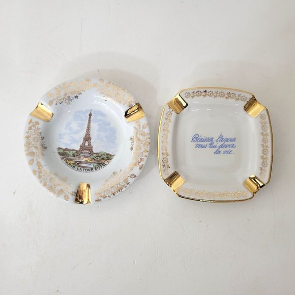 Vintage Other - French Souvenir Ashtrays Set of Two